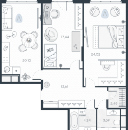 Продажа 2-комн квартиры в новостройке Санкт-Петербург г., Гаванская ул.,  к. 1