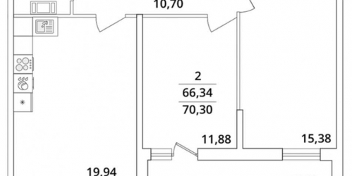 2-комн квартира Кубинская ул. ,  д. 82,  к. 3
