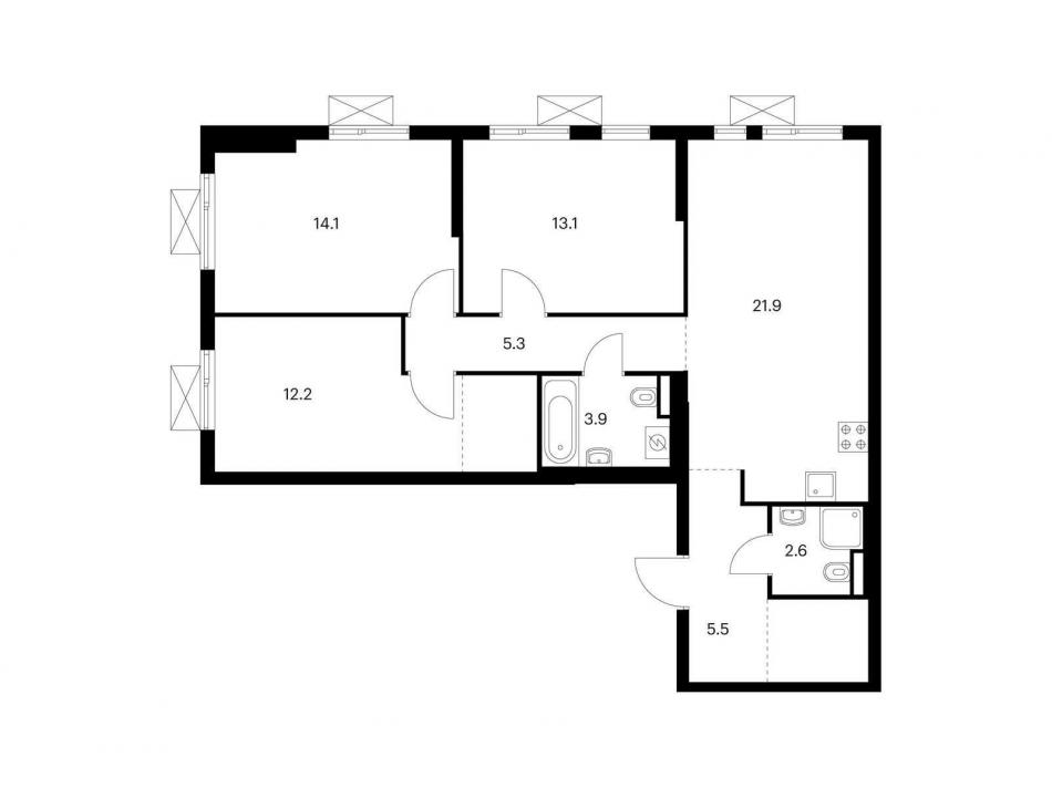 Продажа 3-комн квартиры в новостройке Мытищи, Яуза парк, корп. 7