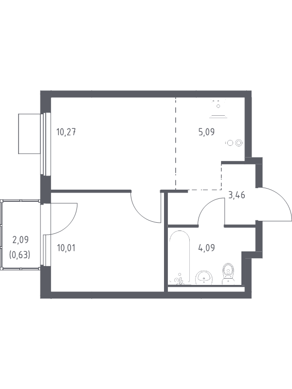 Продажа 1-комн квартиры в новостройке Коробово д., 10 км до МКАД,  к. 8.1