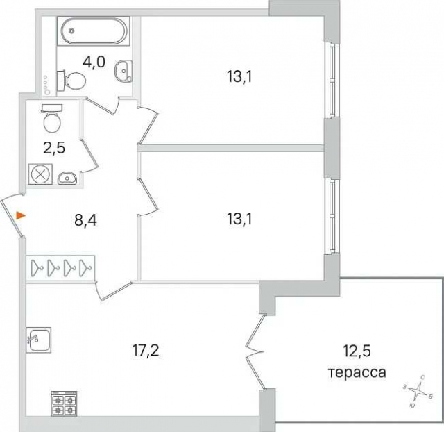 Планировка ЖК Дубровский, 26.20 м2