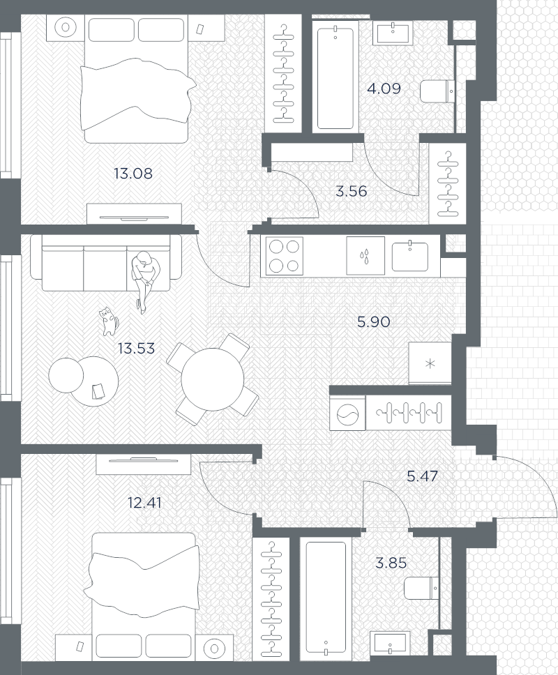 Продажа 2-комн квартиры в новостройке Москва г., Веткина ул.,  к. Башня-А