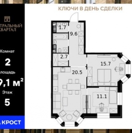 Продажа 2-комн квартиры на вторичном рынке улица Ротмистрова,  д. 2 к3