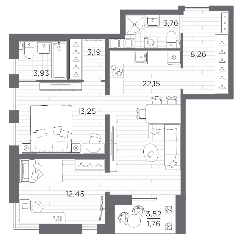 Продажа 2-комн квартиры в новостройке Санкт-Петербург г., Суздальское ш.,  к. 622