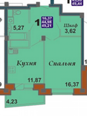 Планировка ЖК Bravo, 16.37 м2