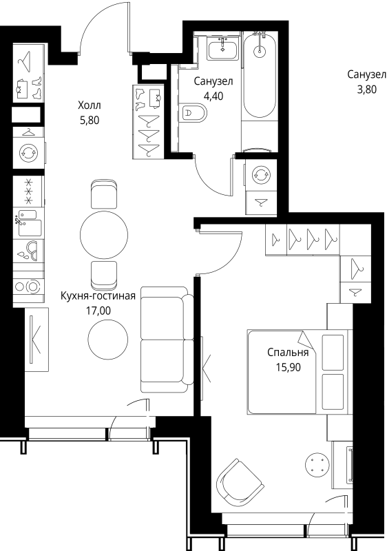 Продажа 1-комн квартиры в новостройке Москва г., Верейская ул.,  к. 1.5