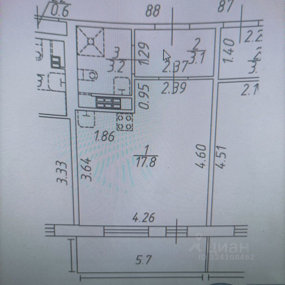 Продажа студии улица Струве, 18