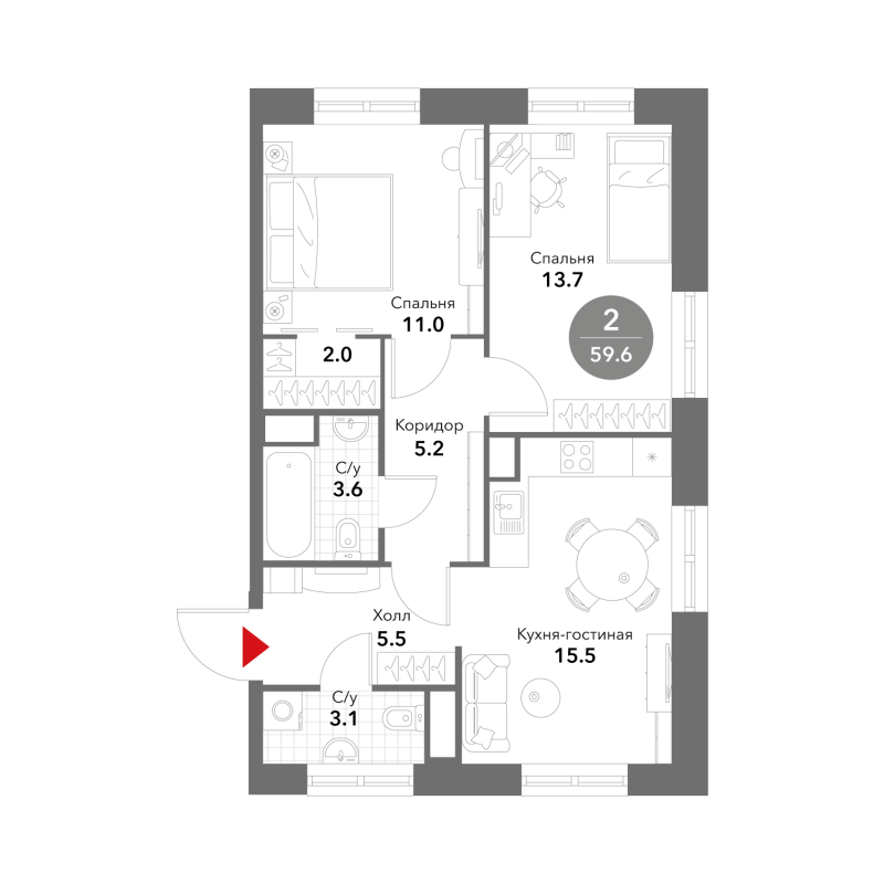 Продажа 2-комн квартиры в новостройке Москва г., Летниковская ул.,  к. 1