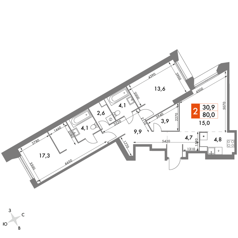 Продажа 2-комн квартиры в новостройке Москва г., Академика Волгина ул.,  к. 3