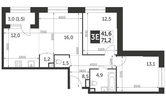 Продажа 3-комн квартиры на вторичном рынке улица Вильгельма Пика,  д. 1