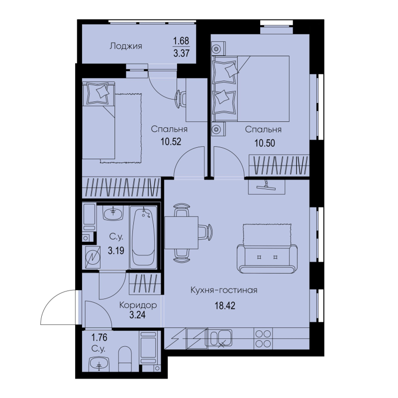 Продажа 2-комн квартиры в новостройке Новосергиевка д., Ленинградская ул.,  к. 1-4
