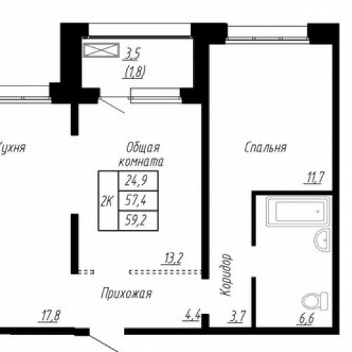 2-комн квартира Тельмана, ул Колпинская,  д. 12