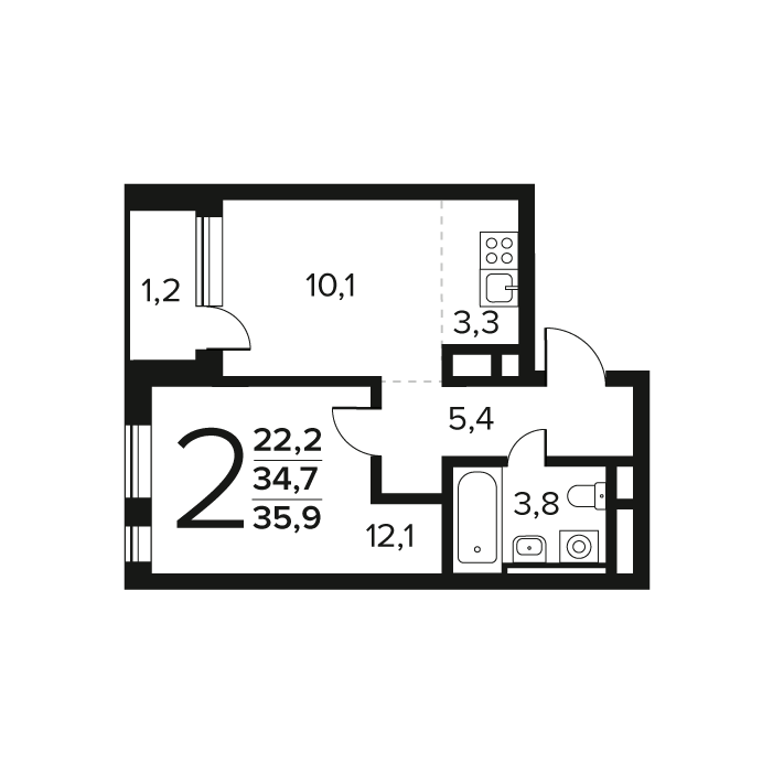 Продажа 1-комн квартиры в новостройке Десёновское пос., Калужское ш.,  к. 6.2