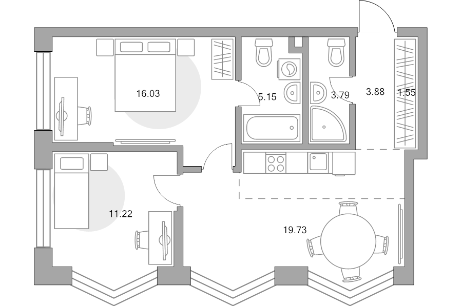 Продажа 2-комн квартиры в новостройке Москва г., Народного Ополчения ул.,  к. 1