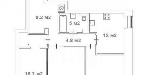 3-комн квартира Хамовнический Вал ул,  д. 2