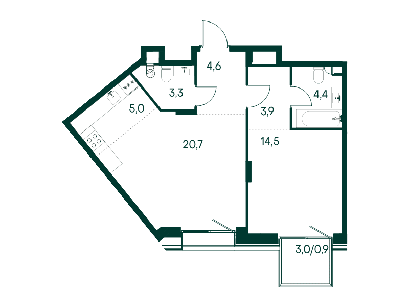 Продажа 1-комн квартиры в новостройке Москва г., Чкаловский б-р,  к. 2.5