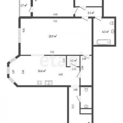 3-комн квартира аллея Поликарпова