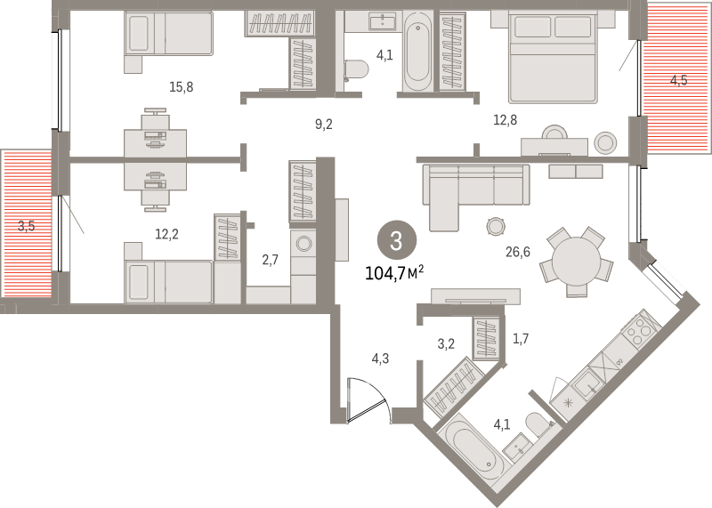 Продажа 3-комн квартиры в новостройке Санкт-Петербург г., Головнина б-р,  к. 2-2
