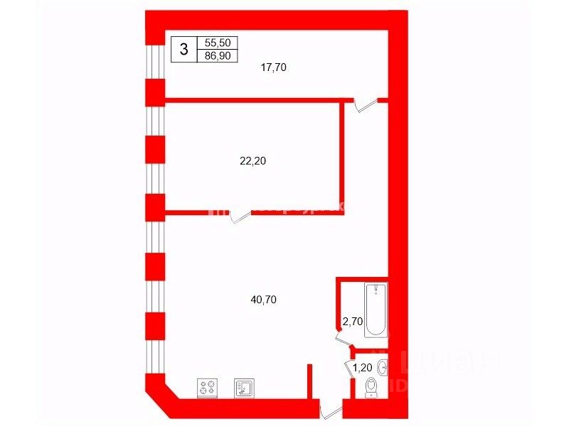 Продажа 3-комн квартиры на вторичном рынке Лахтинская улица, 8А