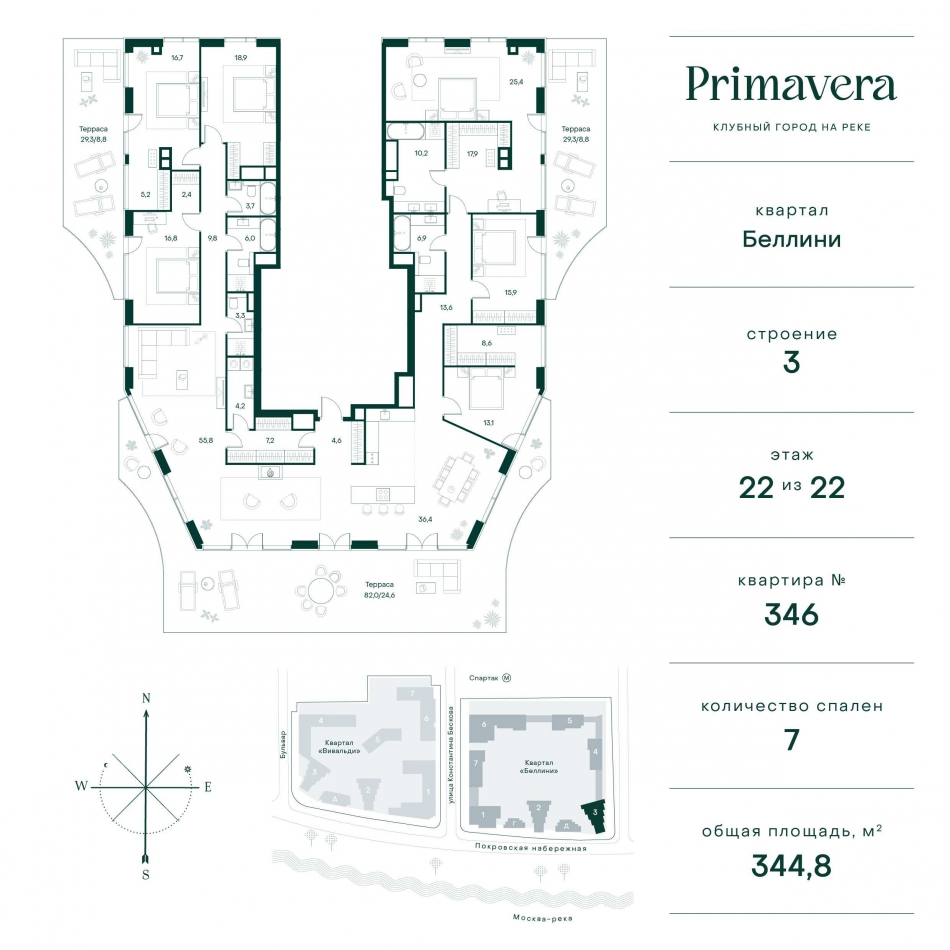 Продажа 7-комн квартиры в новостройке Волоколамское шоссе д.