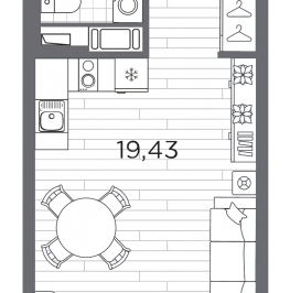 Продажа студии Санкт-Петербург г., Малый пр-кт В.О.,  к. 3