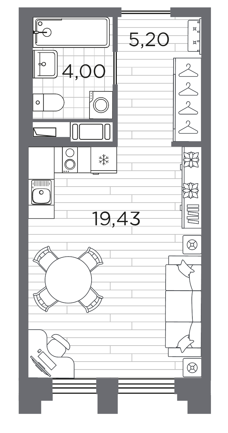 Продажа студии Санкт-Петербург г., Малый пр-кт В.О.,  к. 3