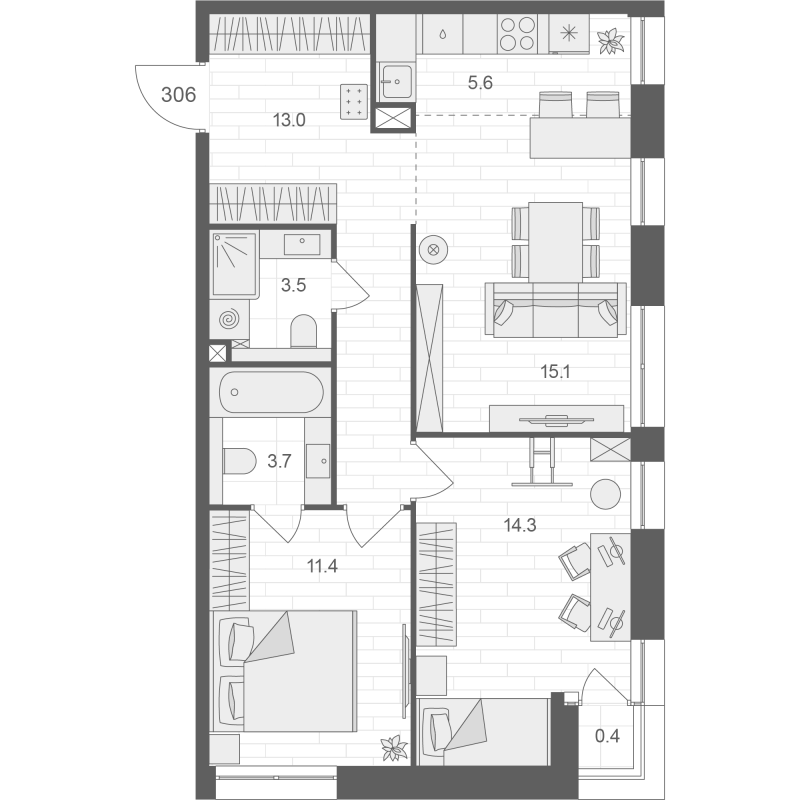 Продажа 2-комн квартиры в новостройке Москва г., Электрозаводская ул.,  к. 1