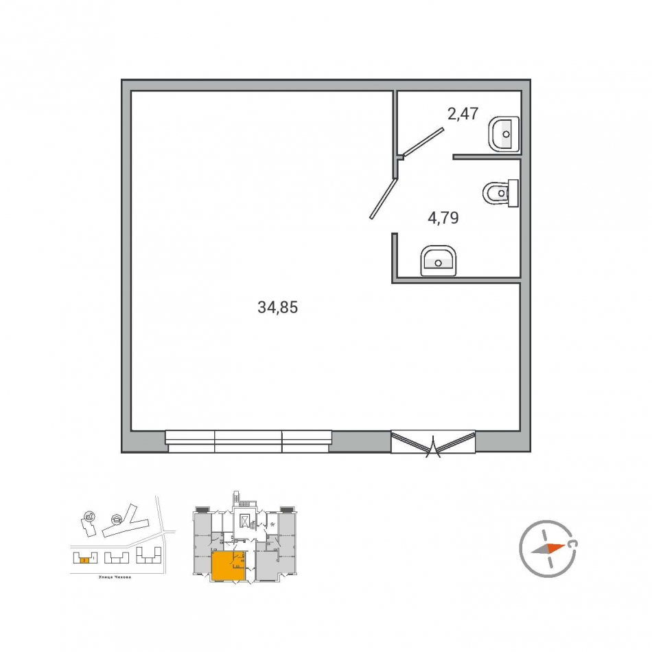 Продажа торгового помещения Гатчина, г.Гатчина,Ул.Чехова, д.43 корпус 1 Кв 67, 3