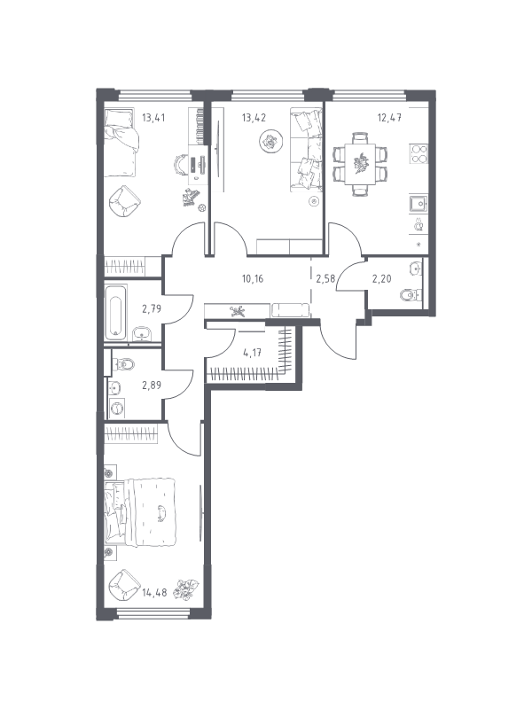 Продажа 3-комн квартиры в новостройке Королёв г., Тихонравова ул.,  к. 1