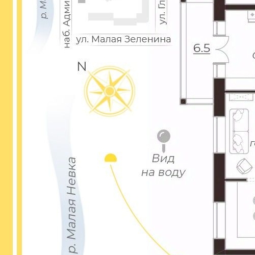 3-комн квартира улица Глухая Зеленина, 6