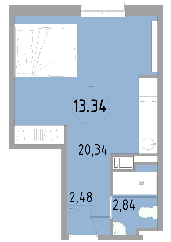 Продажа студии Санкт-Петербург г., 3-й Рабфаковский пер.,  к. 1