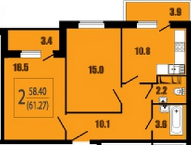 Планировка ЖК Королёв, Тарасовская, 14, 31.5 м2