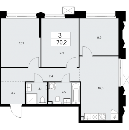 Продажа 3-комн квартиры в новостройке Десна д., Центральная ул.,  к. 7.5