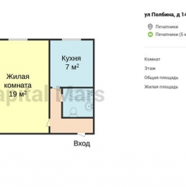 Аренда 1-комн квартиры на вторичном рынке улица Полбина,  д. 14