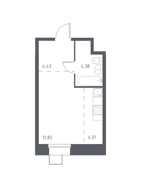 Продажа студии Дудкино д., Цветочная ул.,  к. 2.3