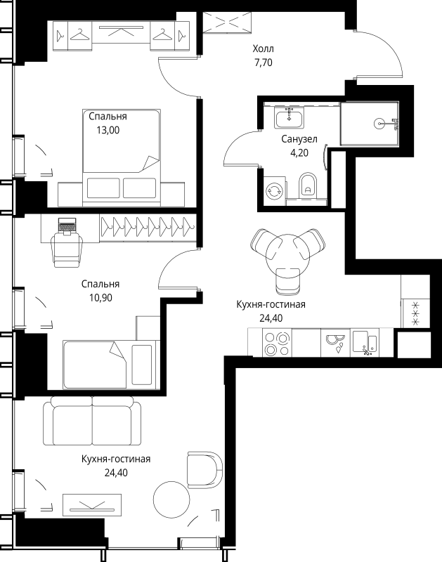 Продажа 2-комн квартиры в новостройке Москва г., Верейская ул.,  к. Indigo 5
