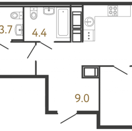 2-комн квартира Санкт-Петербург г., Обводного кан. наб.,  к. 1