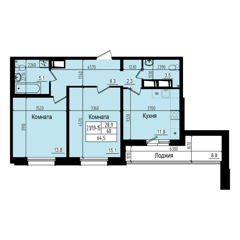 Продажа 2-комн квартиры в новостройке Парголово п., Заречная ул.,  к. 2