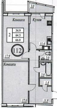 Продажа 2-комн квартиры на вторичном рынке Янино-1 д, Новая ул,  д. 14,  к. 1