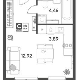 Продажа студии Пушкино г., Зелёная Роща ул.,  к. 12