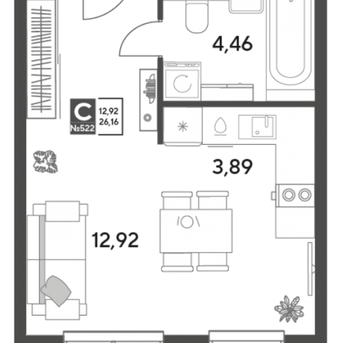 Студия Пушкино г., Зелёная Роща ул.,  к. 12
