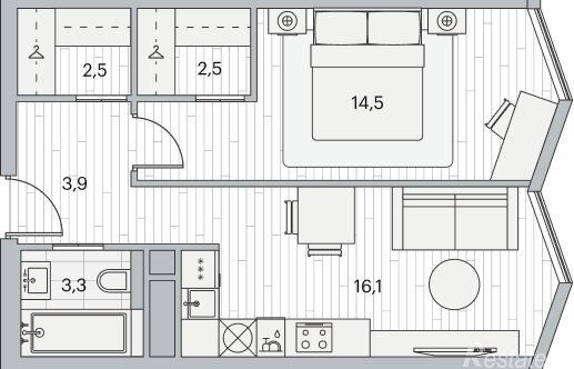 Продажа 1-комн квартиры на вторичном рынке Береговой проезд,  д. 2 к1