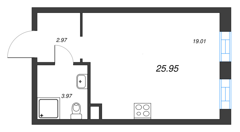 Продажа студии Санкт-Петербург г., Октябрьская наб.,  к. 3.8
