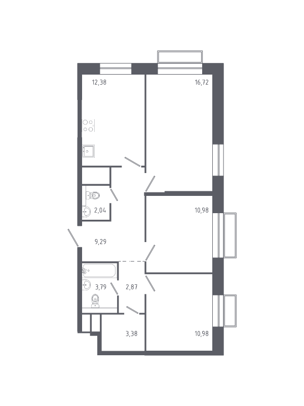 Продажа 3-комн квартиры в новостройке Балашиха г., Павлино мкр.,  к. 6