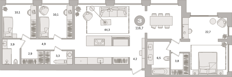 Продажа 3-комн квартиры в новостройке Москва г., Дубининская ул.,  к. 1