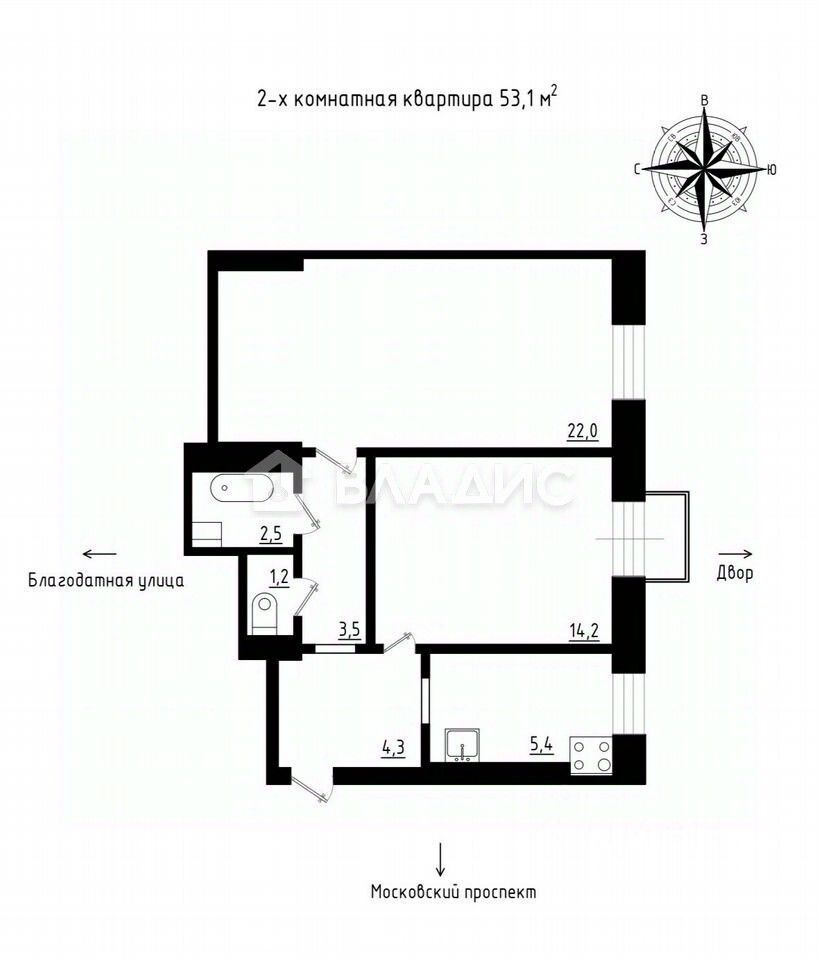 Продажа 2-комн квартиры на вторичном рынке Московский проспект, 182