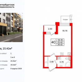 Продажа студии Колпинское шоссе