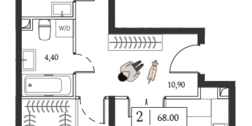 2-комн квартира Москва г., Андропова пр-кт,  к. 3