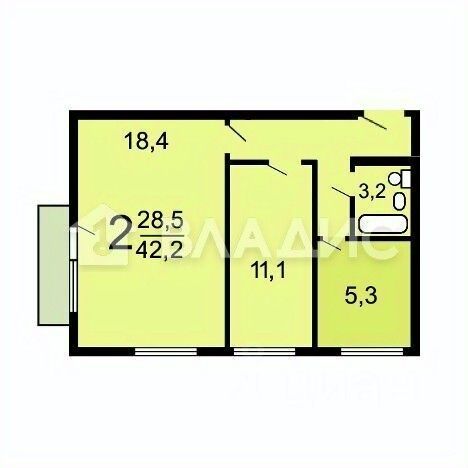Продажа 2-комн квартиры на вторичном рынке улица Дмитрия Ульянова, 8К1