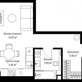 Продажа студии Москва г., Верейская ул., к. 3 Продажа студии Москва г., Верейская ул., к. 3